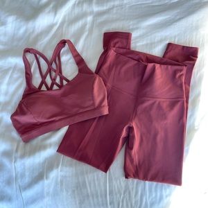 Lululemon Free To Be Serene Bra + High Rise Legging Set in Spiced Chai